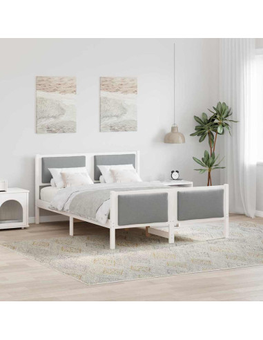 Struttura del letto Grigio chiaro 150 x 200 cm Tessuto