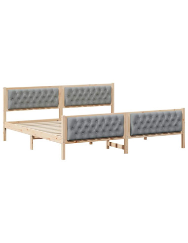 Struttura del letto Grigio chiaro 200 x 200 cm Pino massello