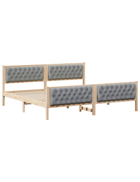 Struttura del letto Grigio chiaro 200 x 200 cm Pino massello