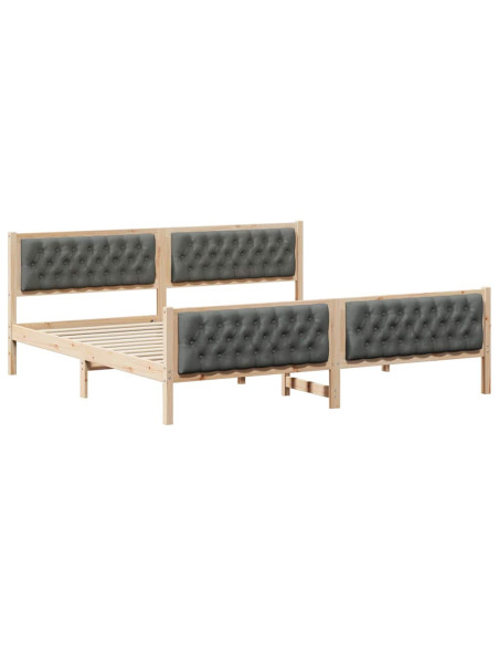 Struttura del letto Grigio scuro 200 x 200 cm Pino massello