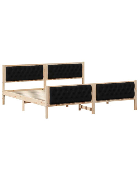 Struttura del letto Nero 200 x 200 cm Pino massello