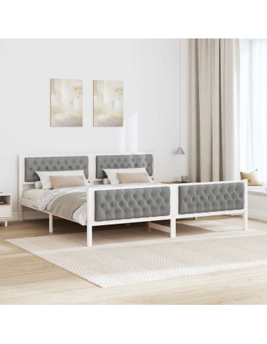 Struttura del letto Grigio chiaro 200 x 200 cm Pino massello