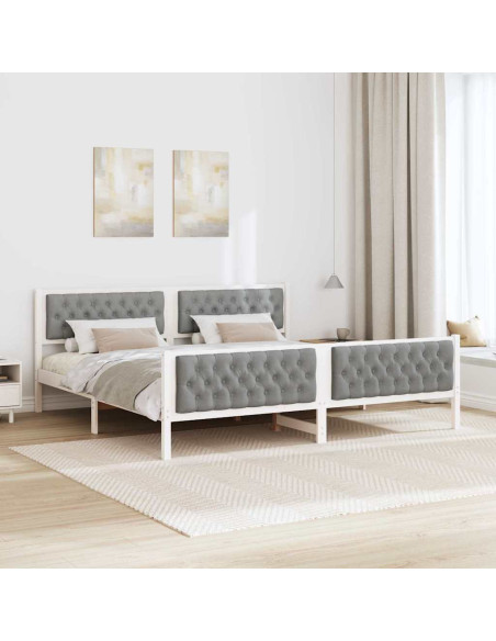 Struttura del letto Grigio chiaro 200 x 200 cm Pino massello