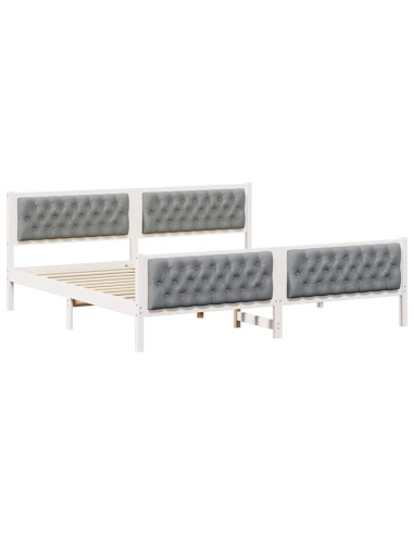 Struttura del letto Grigio chiaro 200 x 200 cm Pino massello