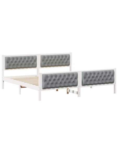 Struttura del letto Grigio chiaro 200 x 200 cm Pino massello