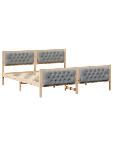 Struttura del letto Grigio chiaro 180 x 200 cm Pino massello