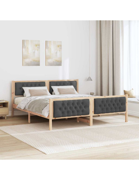 Struttura del letto Grigio scuro 180 x 200 cm Pino massello