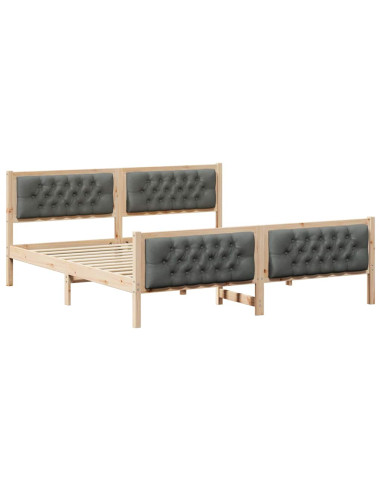 Struttura del letto Grigio scuro 180 x 200 cm Pino massello