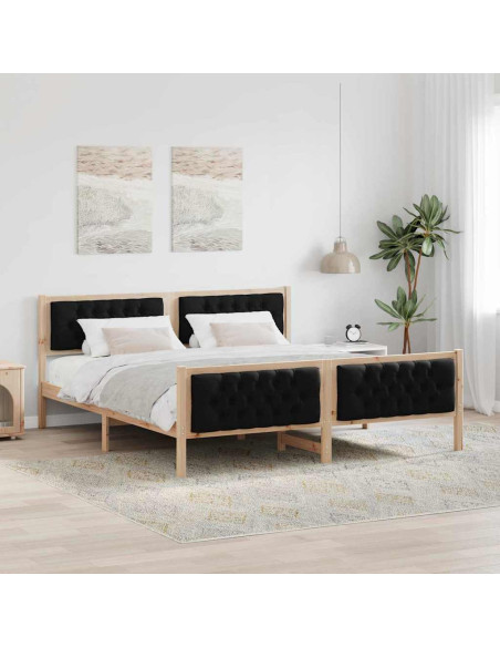 Struttura del letto Nero 180 x 200 cm Pino massello