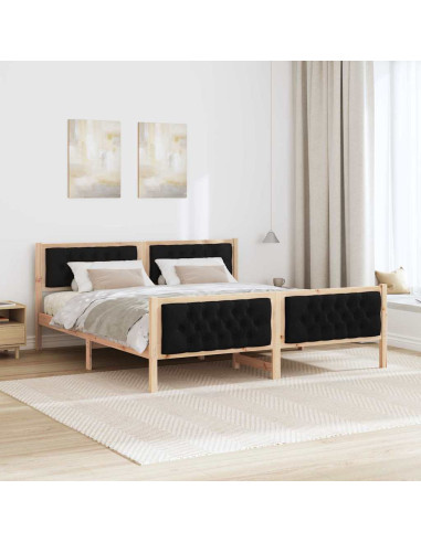 Struttura del letto Nero 180 x 200 cm Pino massello