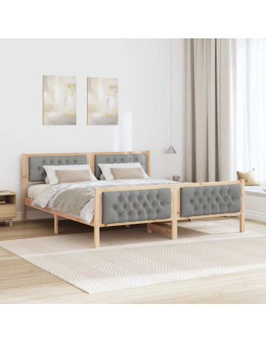Struttura del letto Grigio chiaro 160 x 200 cm Pino massello