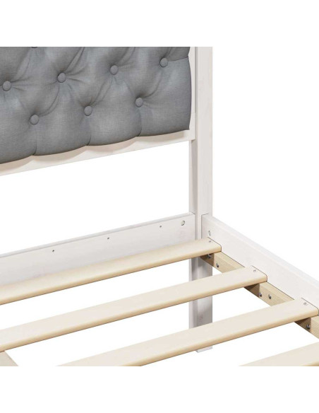 Struttura del letto Grigio chiaro 160 x 200 cm Pino massello
