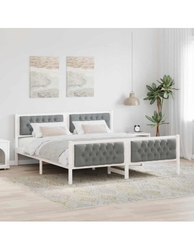 Struttura del letto Grigio chiaro 160 x 200 cm Pino massello