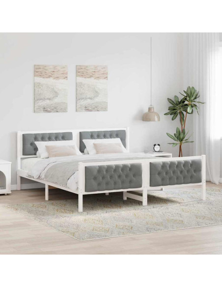 Struttura del letto Grigio chiaro 160 x 200 cm Pino massello