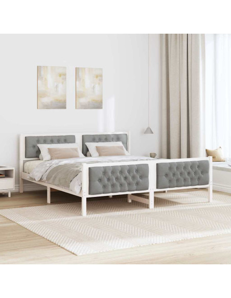 Struttura del letto Grigio chiaro 160 x 200 cm Pino massello