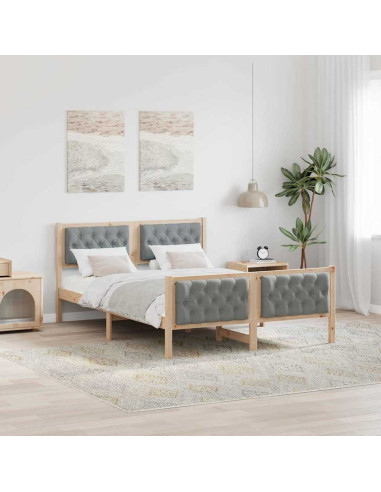 Struttura del letto Grigio chiaro 150 x 200 cm Pino massello