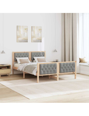 Struttura del letto Grigio chiaro 150 x 200 cm Pino massello