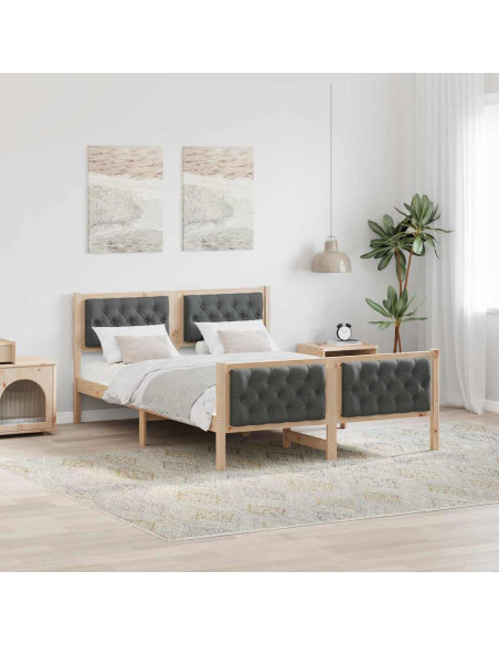 Struttura del letto Grigio scuro 150 x 200 cm Pino massello