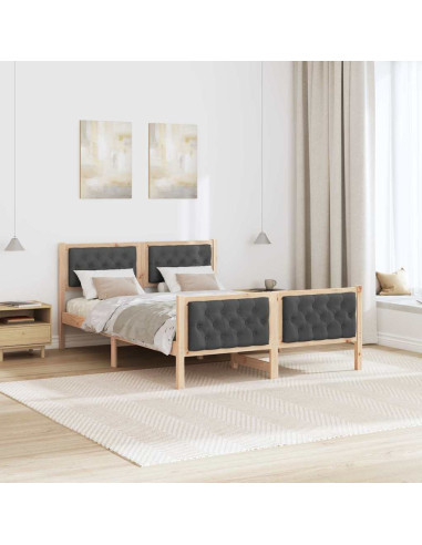 Struttura del letto Grigio scuro 150 x 200 cm Pino massello