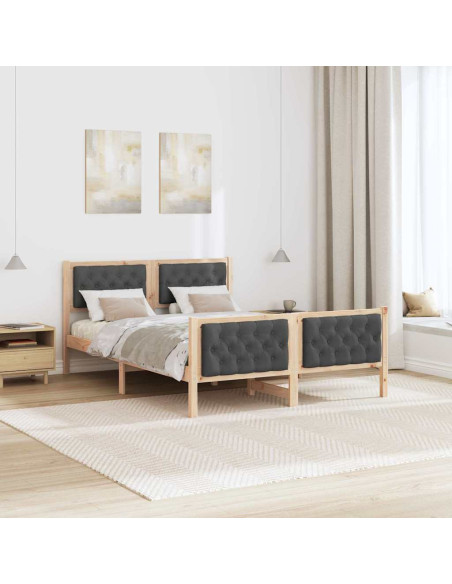 Struttura del letto Grigio scuro 150 x 200 cm Pino massello