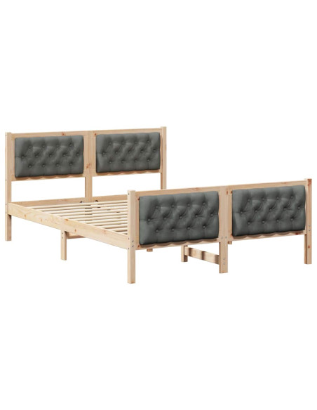 Struttura del letto Grigio scuro 150 x 200 cm Pino massello