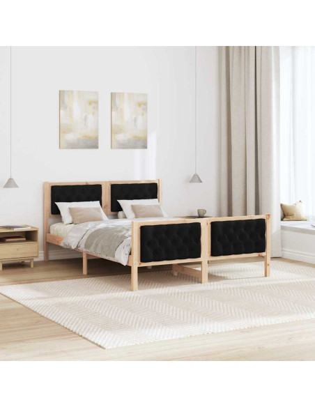 Struttura del letto Nero 140 x 200 cm Pino massello