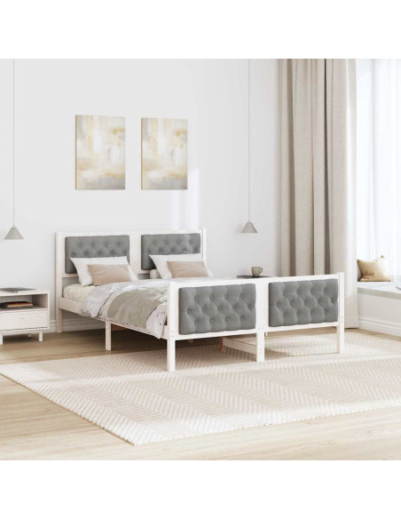 Struttura del letto Grigio chiaro 140 x 200 cm Pino massello