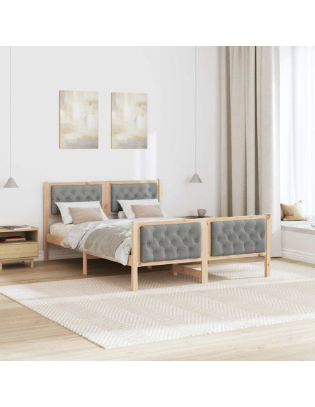 Struttura del letto Grigio chiaro 140 x 190 cm Pino massello