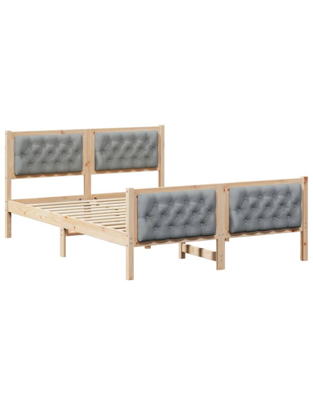 Struttura del letto Grigio chiaro 140 x 190 cm Pino massello