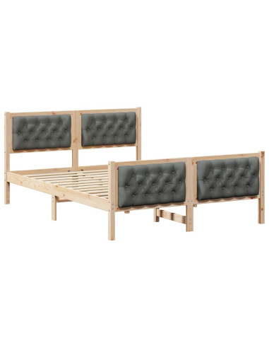 Struttura del letto Grigio scuro 140 x 190 cm Pino massello