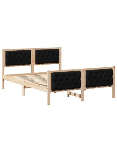 Struttura del letto Nero 140 x 190 cm Pino massello