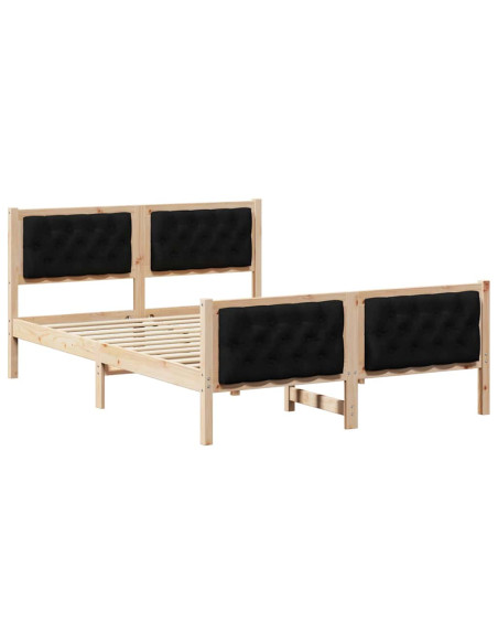 Struttura del letto Nero 140 x 190 cm Pino massello