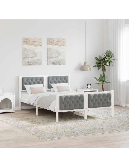 Struttura del letto Grigio chiaro 140 x 190 cm Pino massello