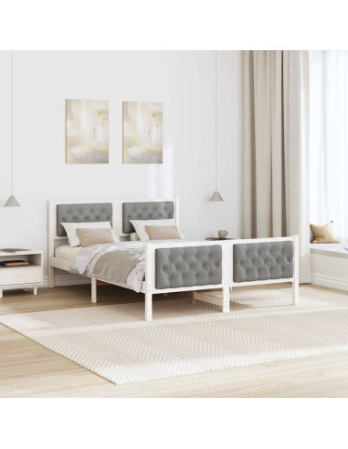 Struttura del letto Grigio chiaro 140 x 190 cm Pino massello