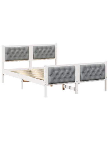 Struttura del letto Grigio chiaro 140 x 190 cm Pino massello