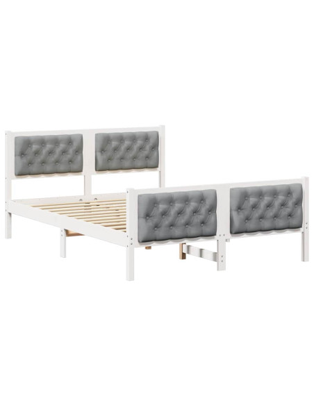 Struttura del letto Grigio chiaro 140 x 190 cm Pino massello