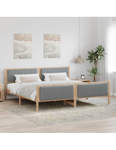 Struttura del Letto Marrone e grigio chiaro 200 x 200 cm