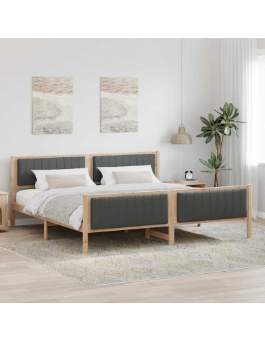 Struttura del Letto marrone e grigio scuro 200 x 200 cm