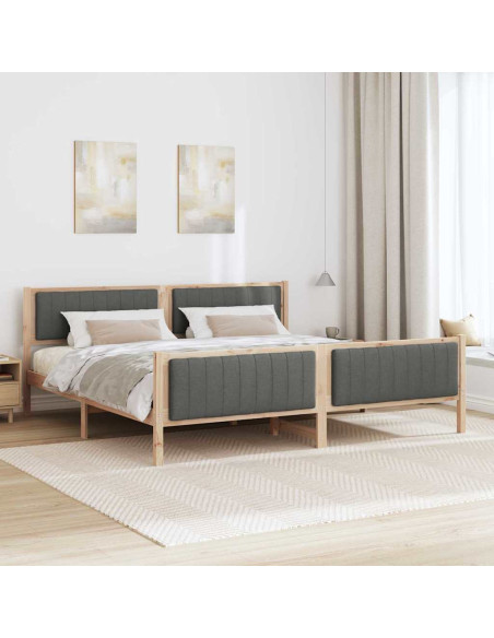 Struttura del Letto marrone e grigio scuro 200 x 200 cm