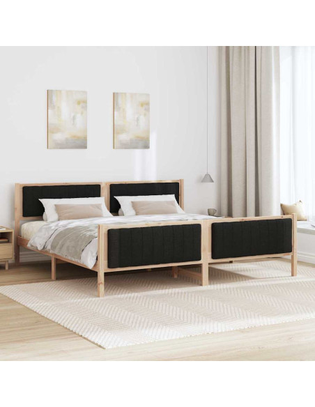 Struttura del Letto con testiera Marrone e nero 200 x 200 cm