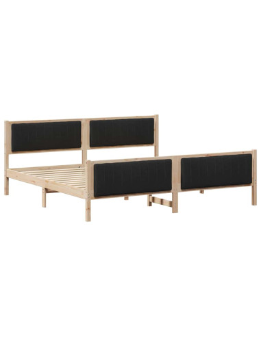 Struttura del Letto con testiera Marrone e nero 200 x 200 cm