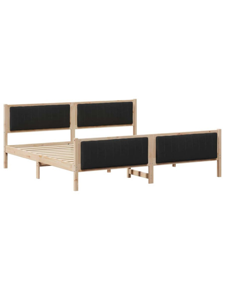 Struttura del Letto con testiera Marrone e nero 200 x 200 cm