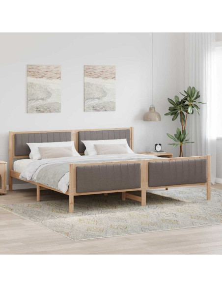 Struttura del Letto con testiera Marrone e taupe 200 x 200 cm