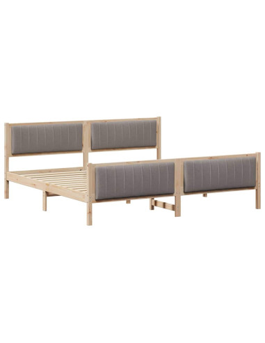 Struttura del Letto con testiera Marrone e taupe 200 x 200 cm