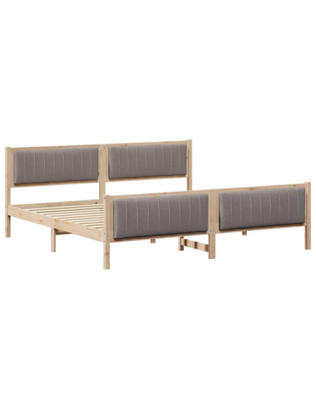 Struttura del Letto con testiera Marrone e taupe 200 x 200 cm