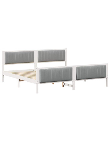 Struttura del Letto Bianco e grigio chiaro 200 x 200 cm