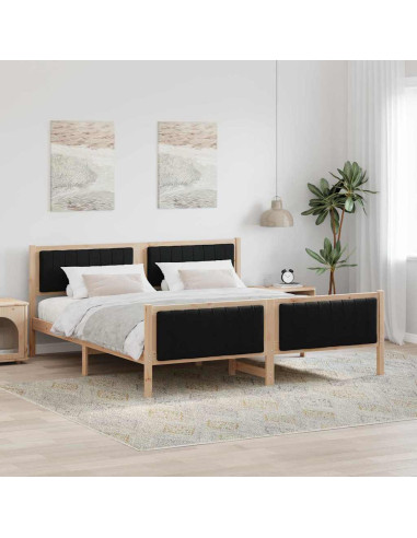 Struttura del Letto con testiera Marrone e nero 180 x 200 cm