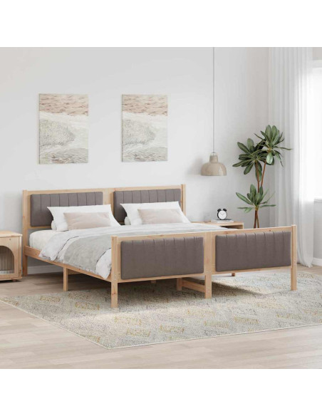Struttura del Letto con testiera Marrone e taupe 180 x 200 cm