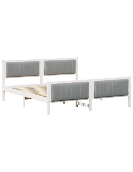 Struttura del Letto Bianco e grigio chiaro 180 x 200 cm