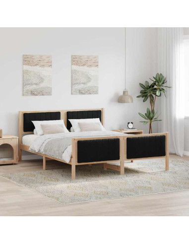 Struttura del Letto con testiera Marrone e nero 160 x 200 cm